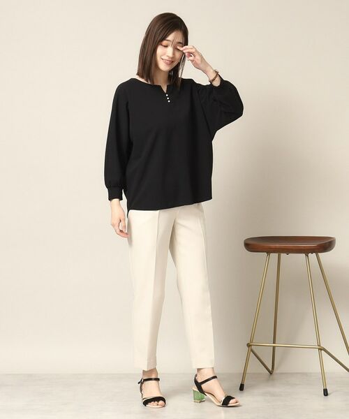 ITS'DEMO / イッツデモ シャツ・ブラウス | 【通勤／手洗い可】カットジョーゼットキーネックプルオーバー | 詳細3