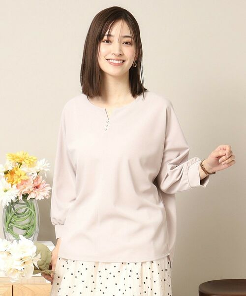 ITS'DEMO / イッツデモ シャツ・ブラウス | 【通勤／手洗い可】カットジョーゼットキーネックプルオーバー | 詳細5