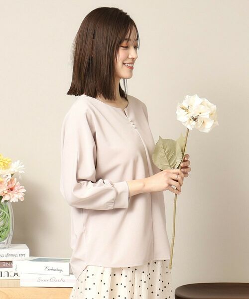 ITS'DEMO / イッツデモ シャツ・ブラウス | 【通勤／手洗い可】カットジョーゼットキーネックプルオーバー | 詳細6