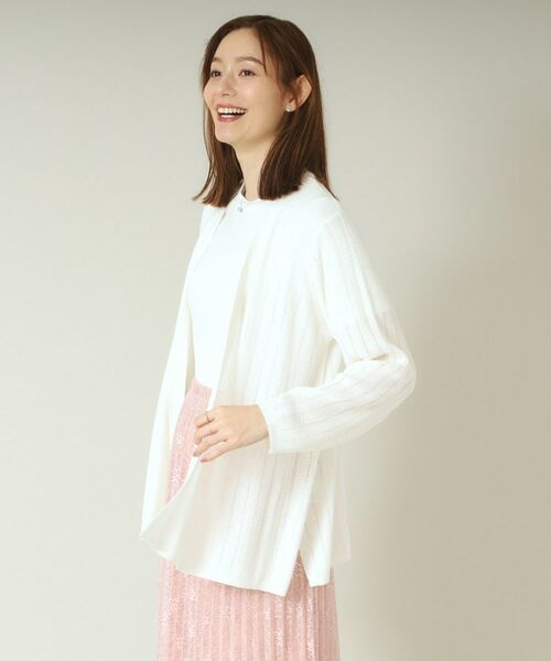 ITS'DEMO / イッツデモ カーディガン・ボレロ | 【手洗い可】透かし編み着流しカーデ | 詳細1