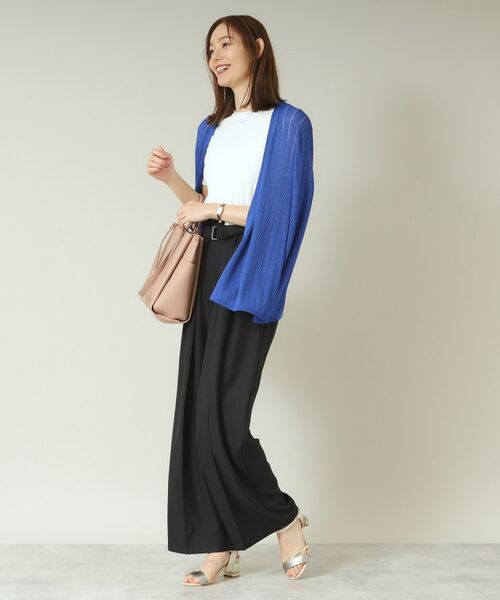 ITS'DEMO / イッツデモ カーディガン・ボレロ | 【手洗い可】透かし編み着流しカーデ | 詳細10