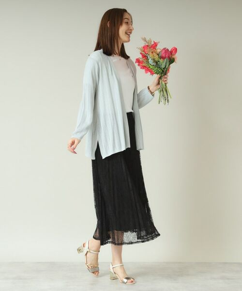 ITS'DEMO / イッツデモ カーディガン・ボレロ | 【手洗い可】透かし編み着流しカーデ | 詳細14