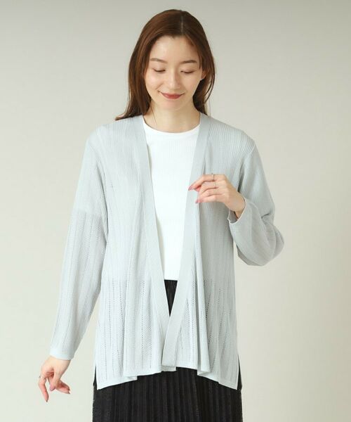 ITS'DEMO / イッツデモ カーディガン・ボレロ | 【手洗い可】透かし編み着流しカーデ | 詳細17