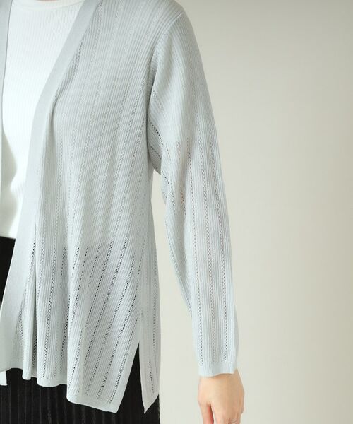 ITS'DEMO / イッツデモ カーディガン・ボレロ | 【手洗い可】透かし編み着流しカーデ | 詳細21