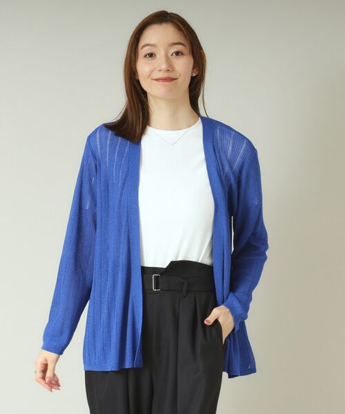 ITS'DEMO / イッツデモ カーディガン・ボレロ | 【手洗い可】透かし編み着流しカーデ | 詳細9