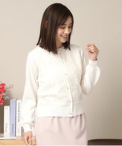 ITS'DEMO / イッツデモ カーディガン・ボレロ | 【通勤／手洗い可】レースニットカーディガン