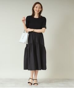 ITS'DEMO / イッツデモ ロング・マキシ丈ワンピース | 【手洗い可】ニットドッキングワンピース