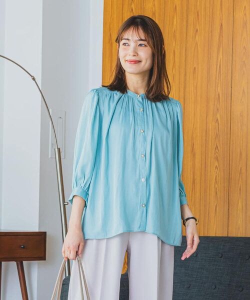 ITS'DEMO / イッツデモ シャツ・ブラウス | 【手洗い可】ナイルサテン7分袖ブラウス | 詳細1