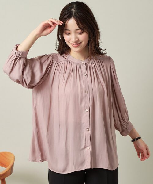 ITS'DEMO / イッツデモ シャツ・ブラウス | 【手洗い可】ナイルサテン7分袖ブラウス | 詳細12