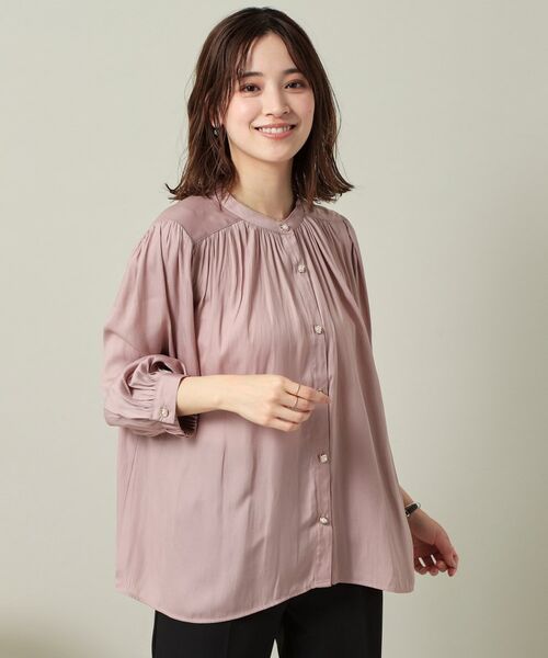 ITS'DEMO / イッツデモ シャツ・ブラウス | 【手洗い可】ナイルサテン7分袖ブラウス | 詳細13