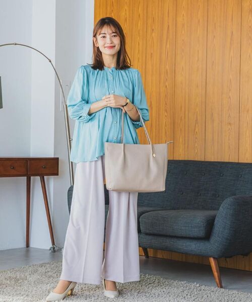 ITS'DEMO / イッツデモ シャツ・ブラウス | 【手洗い可】ナイルサテン7分袖ブラウス | 詳細3