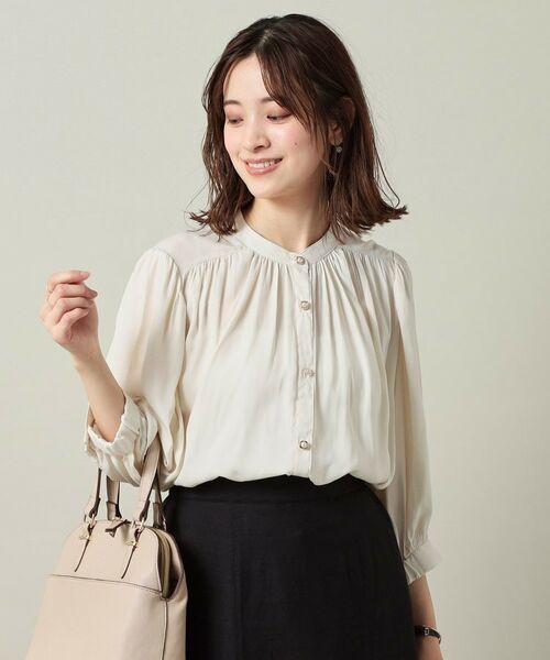 ITS'DEMO / イッツデモ シャツ・ブラウス | 【手洗い可】ナイルサテン7分袖ブラウス | 詳細4