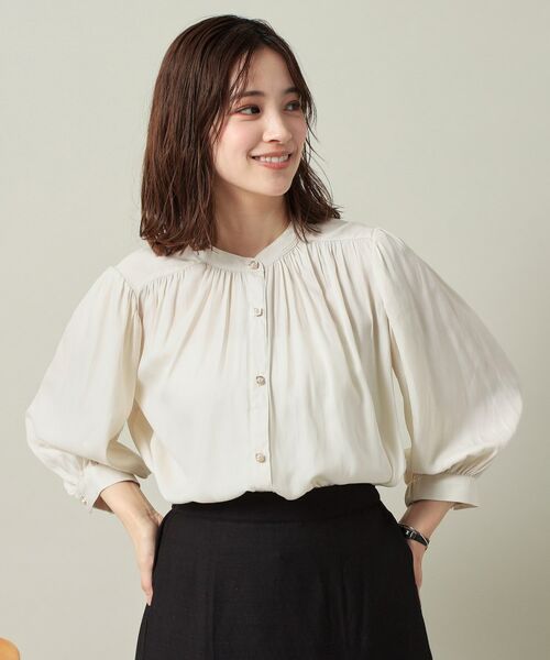 ITS'DEMO / イッツデモ シャツ・ブラウス | 【手洗い可】ナイルサテン7分袖ブラウス | 詳細5