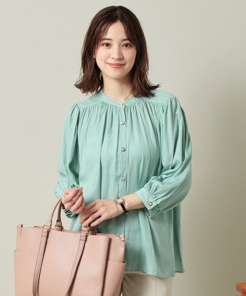 ITS'DEMO / イッツデモ シャツ・ブラウス | 【手洗い可】ナイルサテン7分袖ブラウス | 詳細9