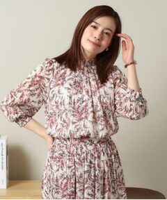 ITS'DEMO / イッツデモ シャツ・ブラウス | 【手洗い可／セットアップ可】ラメストライプ7分袖ブラウス