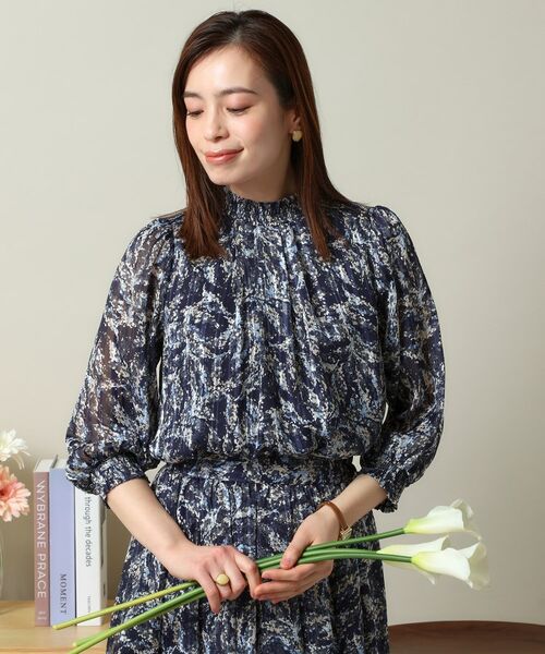 ITS'DEMO / イッツデモ シャツ・ブラウス | 【手洗い可／セットアップ可】ラメストライプ7分袖ブラウス | 詳細12