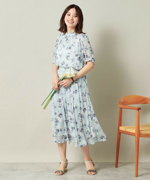 ITS'DEMO / イッツデモ シャツ・ブラウス | 【手洗い可／M・Lサイズ展開】ラメストライプ花柄5分袖ブラウス | 詳細11