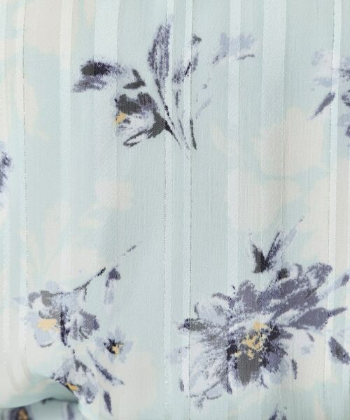 ITS'DEMO / イッツデモ シャツ・ブラウス | 【手洗い可／M・Lサイズ展開】ラメストライプ花柄5分袖ブラウス | 詳細12