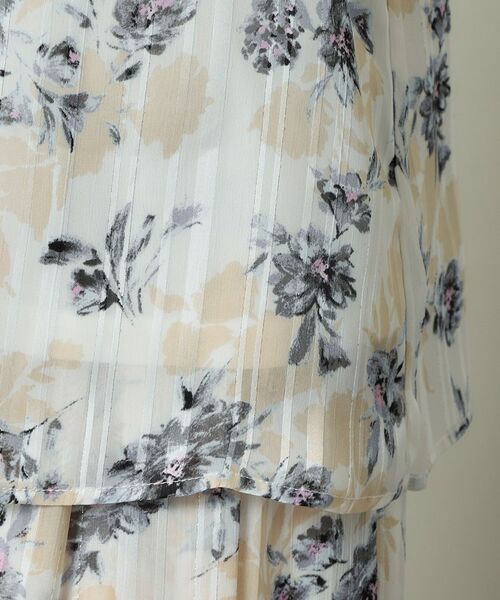 ITS'DEMO / イッツデモ シャツ・ブラウス | 【手洗い可／M・Lサイズ展開】ラメストライプ花柄5分袖ブラウス | 詳細23