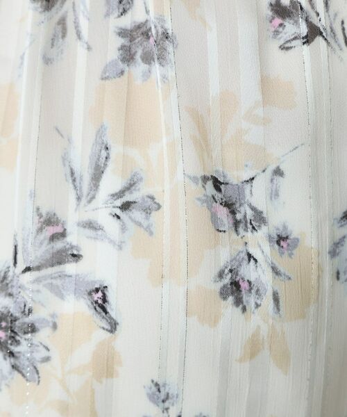 ITS'DEMO / イッツデモ シャツ・ブラウス | 【手洗い可／M・Lサイズ展開】ラメストライプ花柄5分袖ブラウス | 詳細8