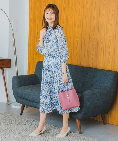 ITS'DEMO / イッツデモ スカート | 【ウエストゴム／手洗い可／セットアップ可】ラメストライプ花柄スカート | 詳細1