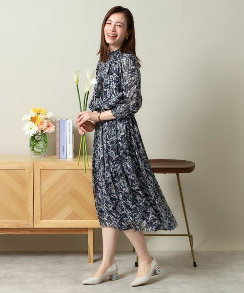 ITS'DEMO / イッツデモ スカート | 【ウエストゴム／手洗い可／セットアップ可】ラメストライプ花柄スカート | 詳細12