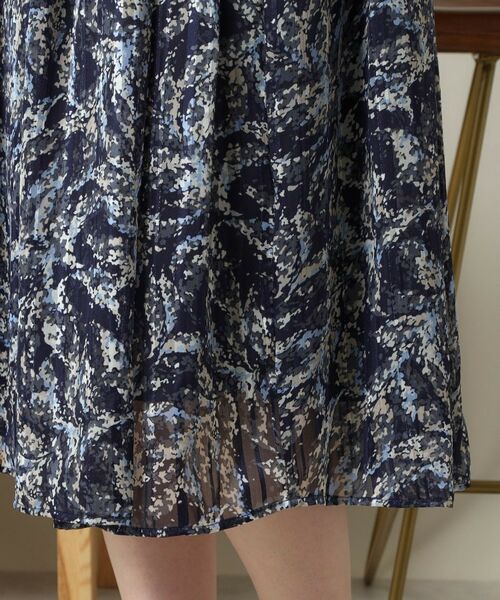 ITS'DEMO / イッツデモ スカート | 【ウエストゴム／手洗い可／セットアップ可】ラメストライプ花柄スカート | 詳細20