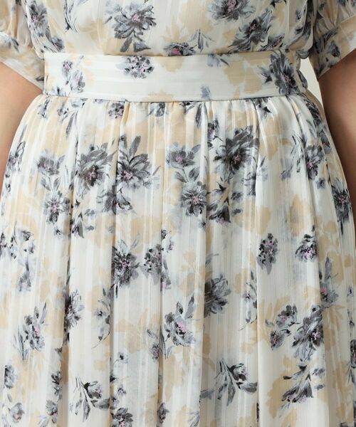 ITS'DEMO / イッツデモ スカート | 【ウエストゴム／手洗い可】ラメストライプ花柄スカート | 詳細16