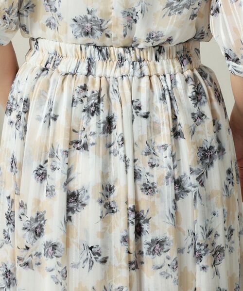 ITS'DEMO / イッツデモ スカート | 【ウエストゴム／手洗い可】ラメストライプ花柄スカート | 詳細17