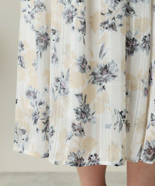 ITS'DEMO / イッツデモ スカート | 【ウエストゴム／手洗い可】ラメストライプ花柄スカート | 詳細18