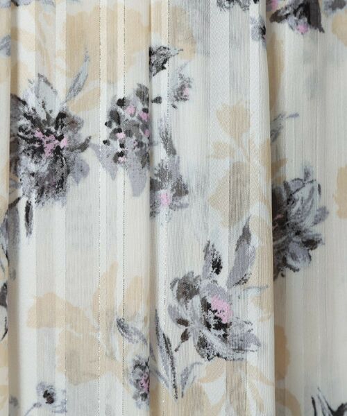 ITS'DEMO / イッツデモ スカート | 【ウエストゴム／手洗い可】ラメストライプ花柄スカート | 詳細4