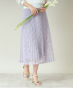 ITS'DEMO / イッツデモ スカート | 【ウエストゴム／手洗い可】レースプリーツスカート