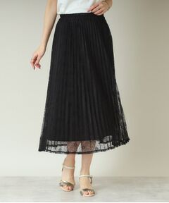 ITS'DEMO / イッツデモ スカート | 【ウエストゴム／手洗い可】レースプリーツスカート