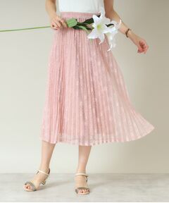 ITS'DEMO / イッツデモ スカート | 【ウエストゴム／手洗い可】レースプリーツスカート