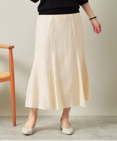 ITS'DEMO / イッツデモ ロング・マキシ丈スカート | 【ウエストゴム／洗濯機OK】リネン混マーメイドスカート
