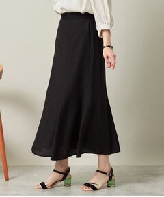 ITS'DEMO / イッツデモ ロング・マキシ丈スカート | 【ウエストゴム／洗濯機OK】リネン混マーメイドスカート