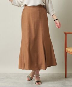 ITS'DEMO / イッツデモ ロング・マキシ丈スカート | 【ウエストゴム／洗濯機OK】リネン混マーメイドスカート