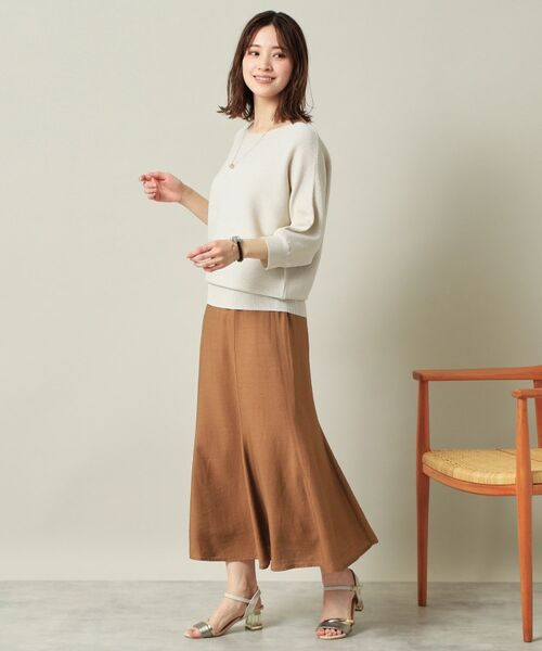 ITS'DEMO / イッツデモ ロング・マキシ丈スカート | 【ウエストゴム／洗濯機OK】リネン混マーメイドスカート | 詳細10