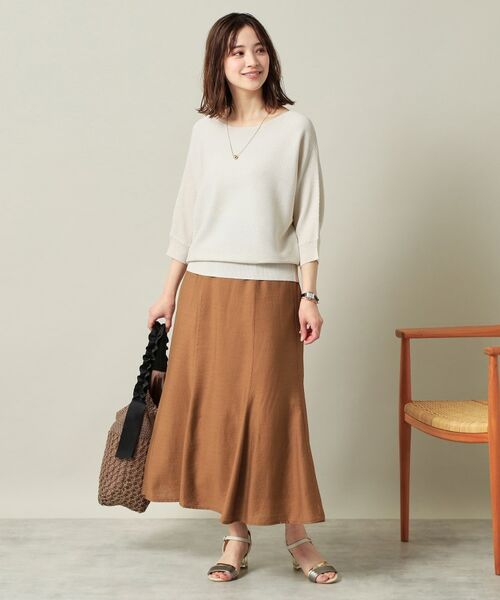 ITS'DEMO / イッツデモ ロング・マキシ丈スカート | 【ウエストゴム／洗濯機OK】リネン混マーメイドスカート | 詳細11