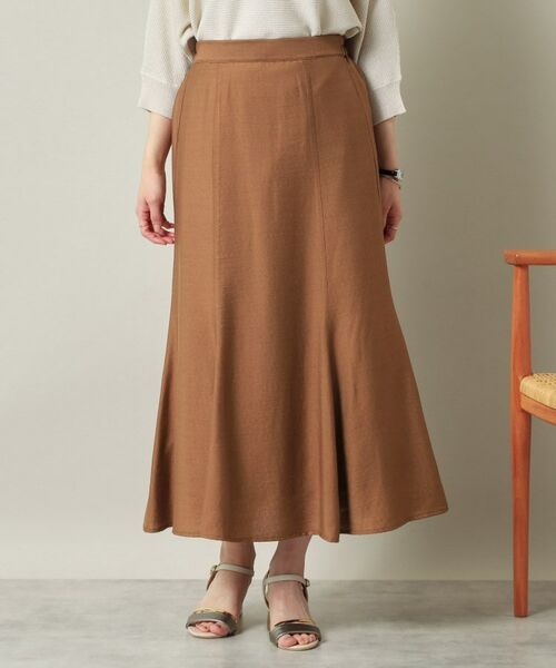 ITS'DEMO / イッツデモ ロング・マキシ丈スカート | 【ウエストゴム／洗濯機OK】リネン混マーメイドスカート | 詳細13