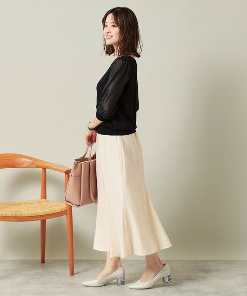 ITS'DEMO / イッツデモ ロング・マキシ丈スカート | 【ウエストゴム／洗濯機OK】リネン混マーメイドスカート | 詳細3