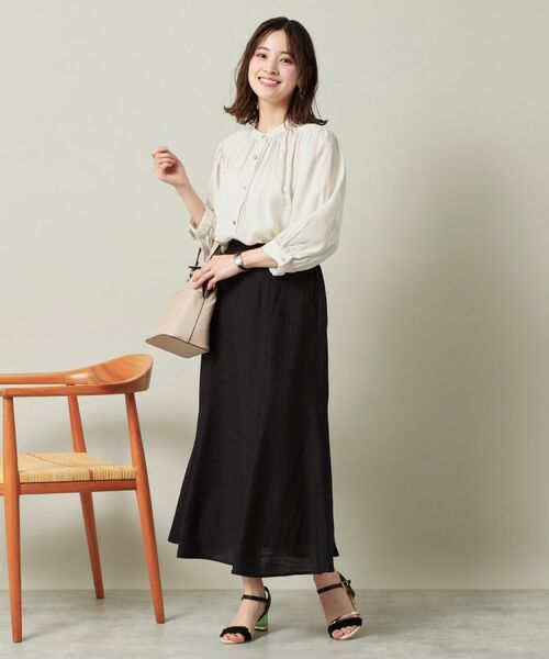 ITS'DEMO / イッツデモ ロング・マキシ丈スカート | 【ウエストゴム／洗濯機OK】リネン混マーメイドスカート | 詳細6