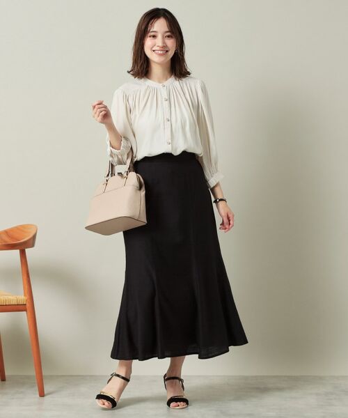 ITS'DEMO / イッツデモ ロング・マキシ丈スカート | 【ウエストゴム／洗濯機OK】リネン混マーメイドスカート | 詳細7