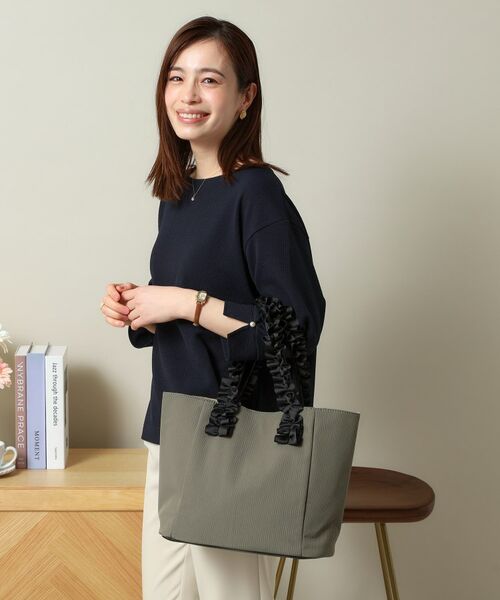 ITS'DEMO / イッツデモ トートバッグ | 【A4対応】ヌビ風フリル手トート | 詳細1