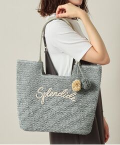 ITS'DEMO / イッツデモ トートバッグ | チャーム付ロゴ刺繍雑材トート