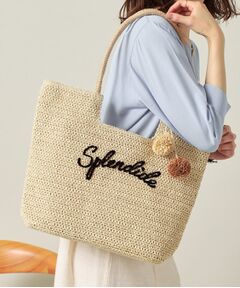 ITS'DEMO / イッツデモ トートバッグ | チャーム付ロゴ刺繍雑材トート