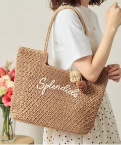 ITS'DEMO / イッツデモ トートバッグ | チャーム付ロゴ刺繍雑材トート