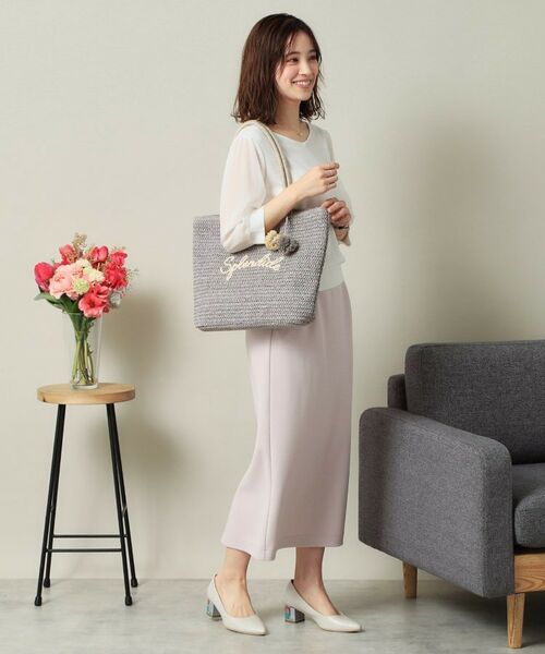 ITS'DEMO / イッツデモ トートバッグ | チャーム付ロゴ刺繍雑材トート | 詳細2