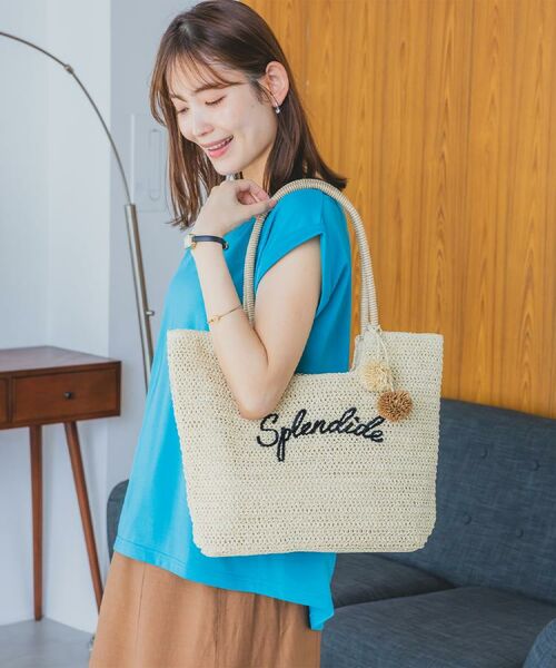 ITS'DEMO / イッツデモ トートバッグ | チャーム付ロゴ刺繍雑材トート | 詳細24