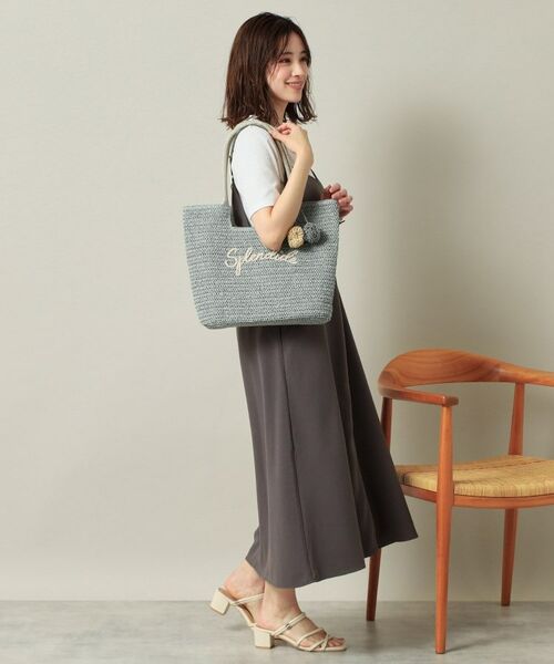 ITS'DEMO / イッツデモ トートバッグ | チャーム付ロゴ刺繍雑材トート | 詳細4